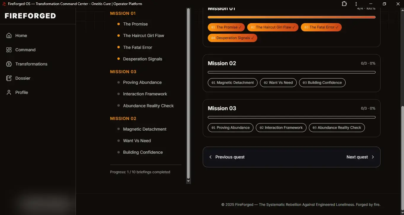 Quest log — continue flow