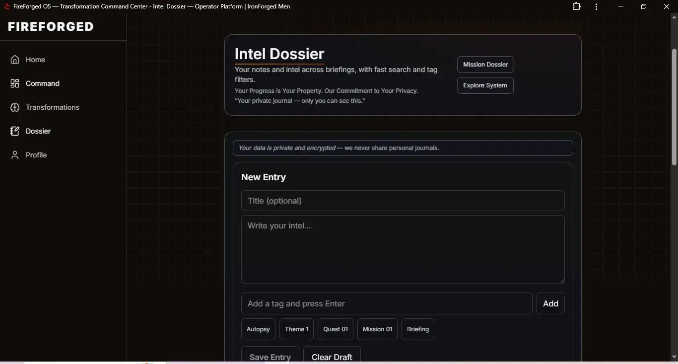 Dossier entry